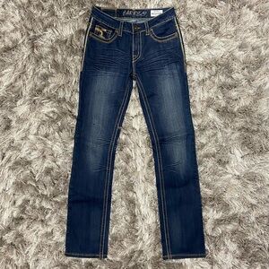 Carreli Ashely women blue denim straight leg jeans. Size 28. Used.